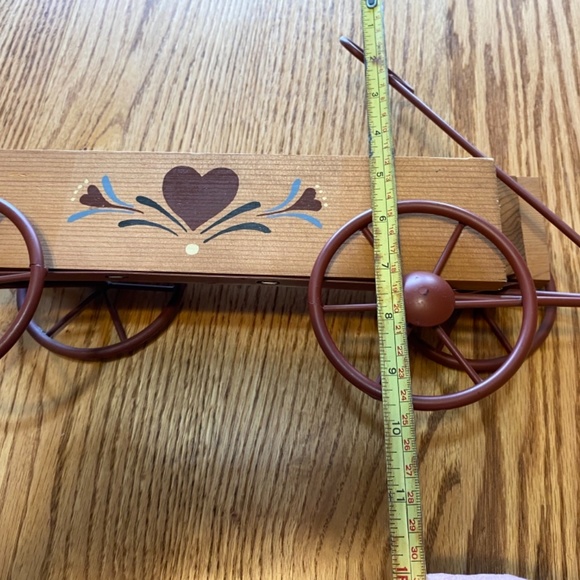 Country farmhouse Wood and metal wagon shelf - Picture 6 of 7